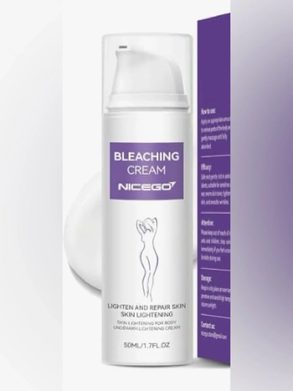 NICEGO Bleaching Cream - Whiten & Repair Skin, skin lightening for body